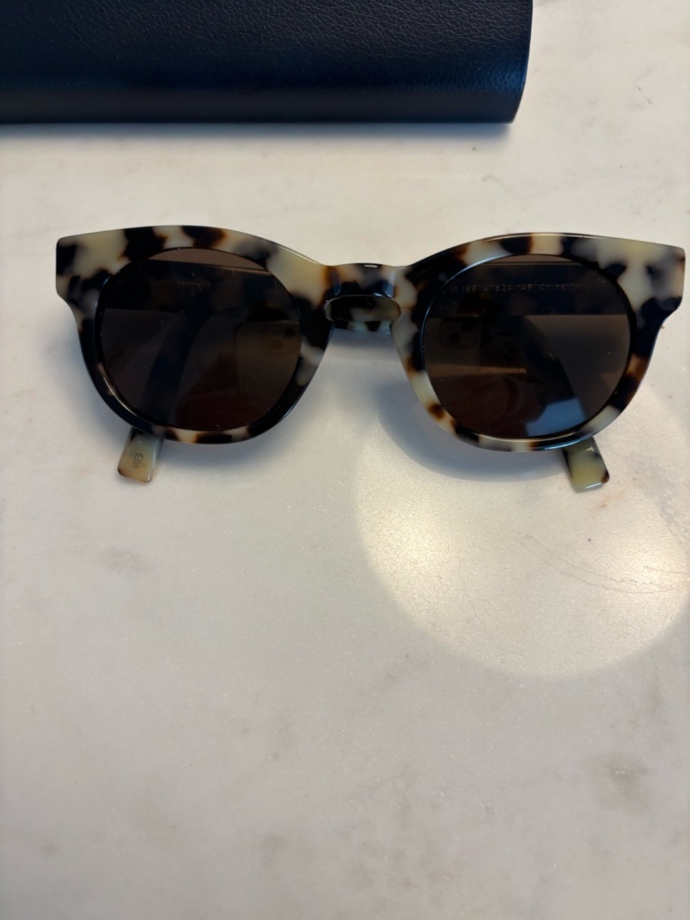 Warby Parker Kimball in Marizipan Tortoise Sunglasses with Dark Brown Lenses